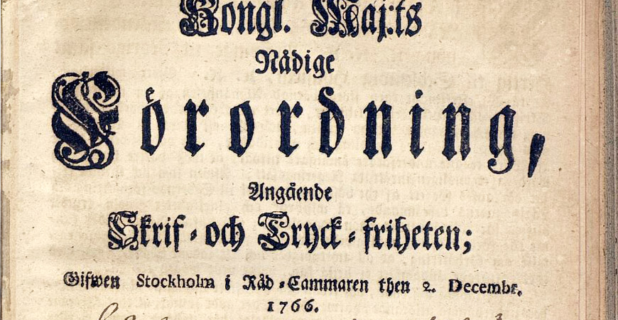 Freedom of Information Act Sweden and Finland 1766